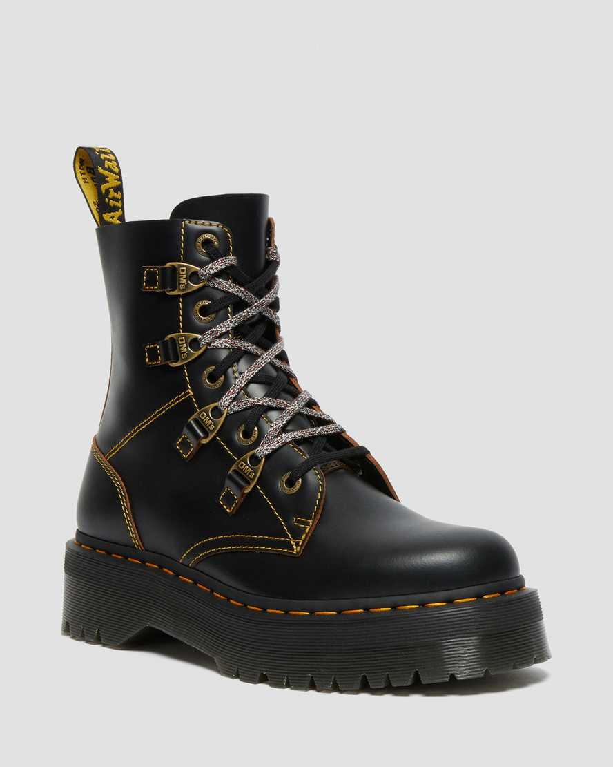 Dr. Martens Collier Bex Double Laced Deri Erkek Kalın Tabanlı Botlar - Bot Siyah |NYJSV7946|